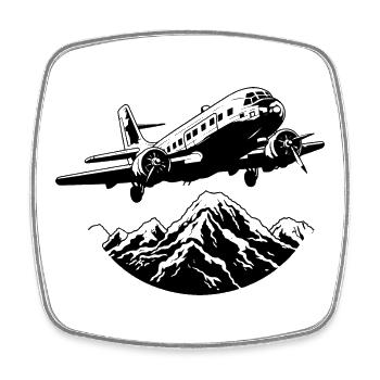 Flugzeug Grafik - Viereckiger Kühlschrankmagnet - Weiß - Vorne
