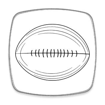 American football - Square fridge magnet - white - Front