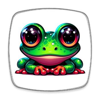 Frog - Square fridge magnet - white - Front
