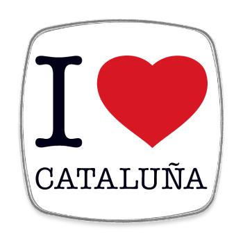 I LOVE CATALUNA Katalonien - Viereckiger Kühlschrankmagnet - Weiß - Vorne