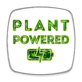 Plant powered - Square fridge magnet - white - Front