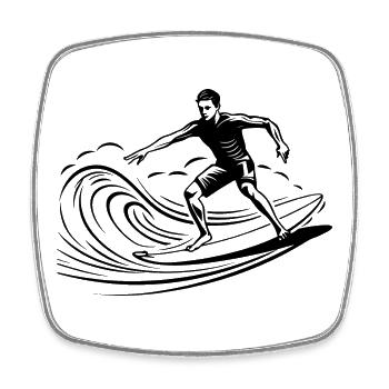 Surfer Junge - Viereckiger Kühlschrankmagnet - Weiß - Vorne
