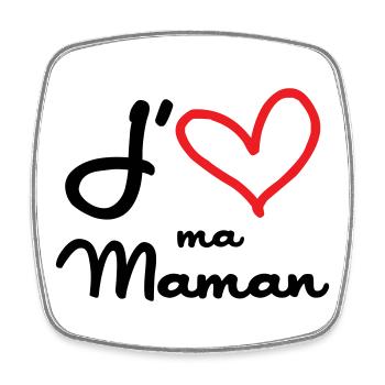 J'aime ma maman - Fête des Mères - Magnet carré - blanc - Devant