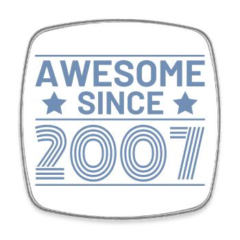 Birthday Retro Awesome since 2007 - Square fridge magnet - white - Front