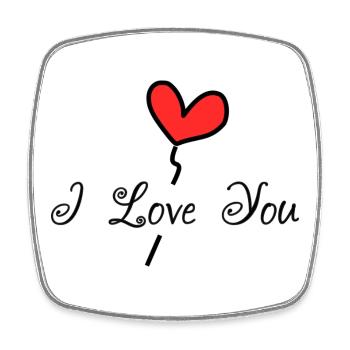 COEUR. NOËL. COUPLE. SAINT VALENTIN. JUST MARRIED. - Magnet carré - blanc - Devant
