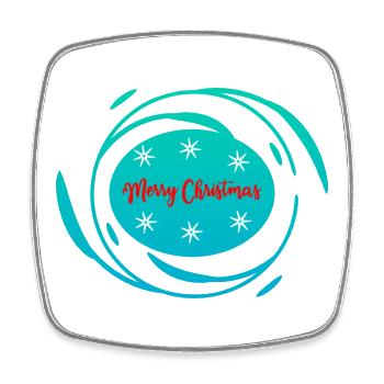 WEIHNACHTEN. FROHE WEIHNACHTEN. FROHE WEIHNACHTEN. WEIHNACHTSMANN - Viereckiger Kühlschrankmagnet - Weiß - Vorne