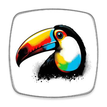 Toucan - Square fridge magnet - white - Front