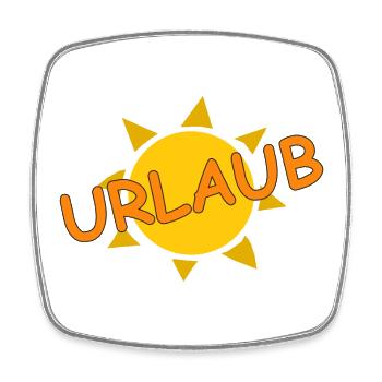 URLAUB - Viereckiger Kühlschrankmagnet - Weiß - Vorne