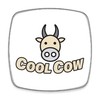 VACHE COOL - Magnet carré - blanc - Devant