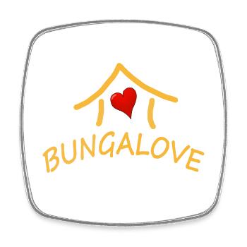 BUNGALOVE - Magnet carré - blanc - Devant