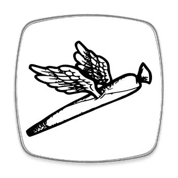 We fly so High - Square fridge magnet - white - Front