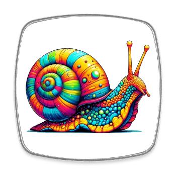 Snail - Square fridge magnet - white - Front