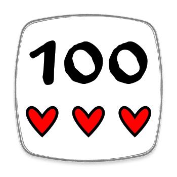 100. 100 ANS. 100e ANNIVERSAIRE. ANNIVERSAIRE 100 - Magnet carré - blanc - Devant