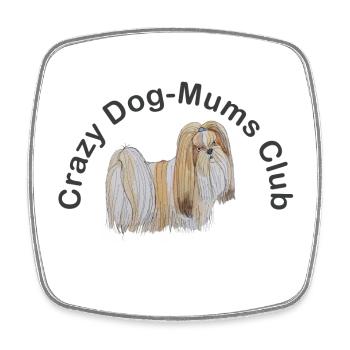 crazy DogMoms Club Lhasa Apso - Viereckiger Kühlschrankmagnet - Weiß - Vorne