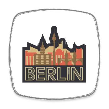 Berlin Skyline - Viereckiger Kühlschrankmagnet - Weiß - Vorne
