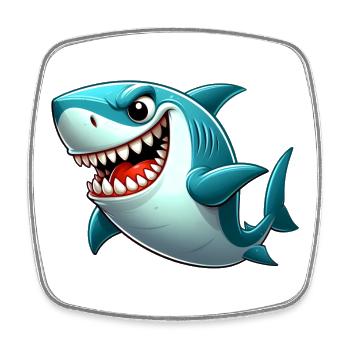 Shark - Square fridge magnet - white - Front