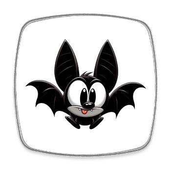 Fledermaus - Viereckiger Kühlschrankmagnet - Weiß - Vorne