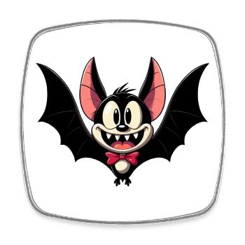 Fledermaus - Viereckiger Kühlschrankmagnet - Weiß - Vorne