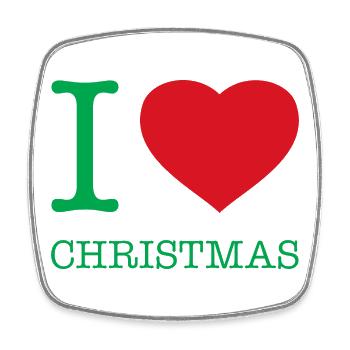 I LOVE CHRISTMAS Weihnachten - Square fridge magnet - white - Front