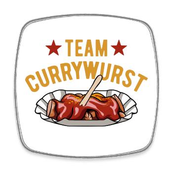 Team Currywurst - Fast Food - Kult - Viereckiger Kühlschrankmagnet - Weiß - Vorne