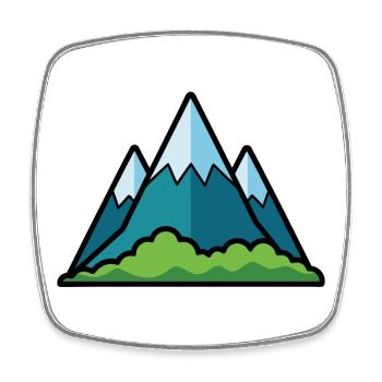 Gebirge - Viereckiger Kühlschrankmagnet - Weiß - Vorne