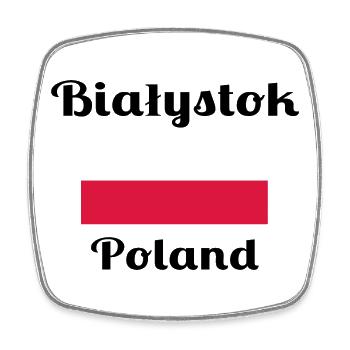 Białystok Polen - Stilvolle Drucke - Viereckiger Kühlschrankmagnet - Weiß - Vorne
