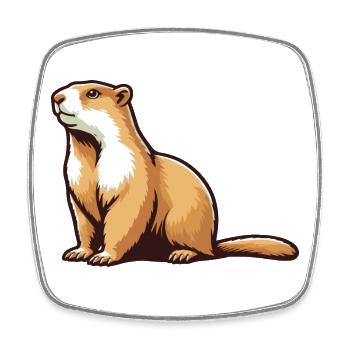 Marmot - Square fridge magnet - white - Front