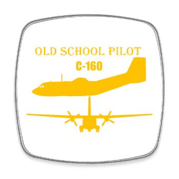 Pilote à l’ancienne C-160 - Magnet carré - blanc - Devant
