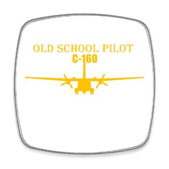 Pilote à l’ancienne C-160 - Magnet carré - blanc - Devant