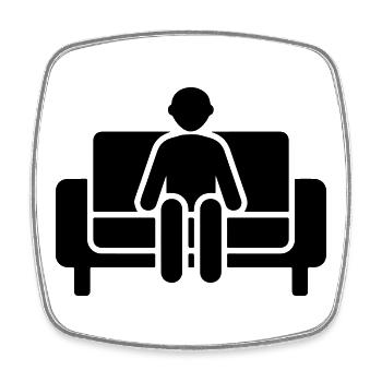 Couch Sitzen Faul - Viereckiger Kühlschrankmagnet - Weiß - Vorne