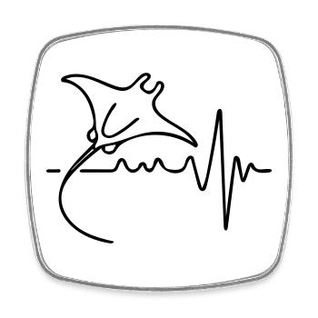 Eleganter Manta – Minimalistisches Ozean-Design - Viereckiger Kühlschrankmagnet - Weiß - Vorne