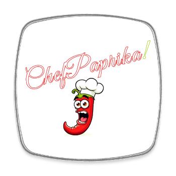 Chef Paprika - Square fridge magnet - white - Front