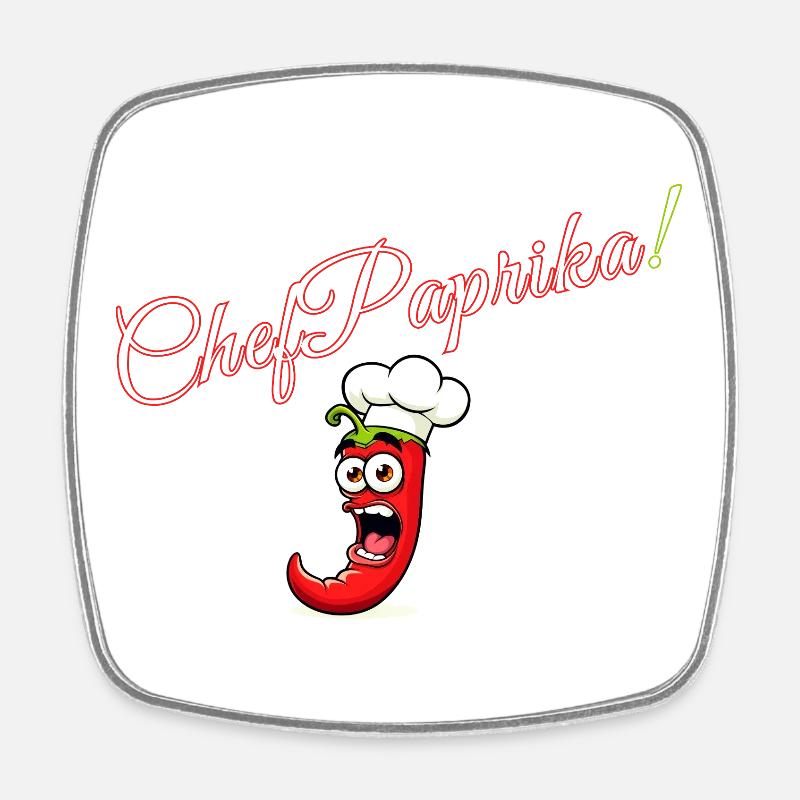 Chef Paprika - Square fridge magnet - white