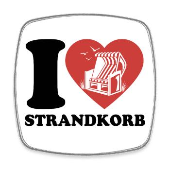 I Love Beach Chair - Heart - Hobby - Square fridge magnet - white - Front