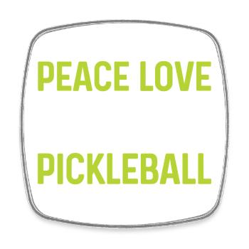 Peace Love Pickleball - Magnet carré - blanc - Devant