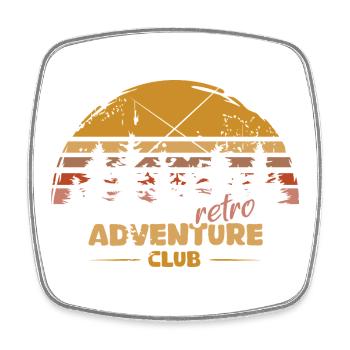 Retro Wald Silhouette – Vintage Outdoor Abenteuer - Viereckiger Kühlschrankmagnet - Weiß - Vorne