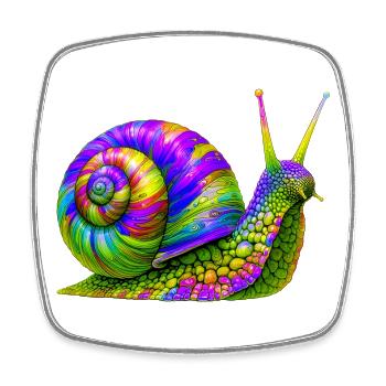 Snail - Square fridge magnet - white - Front