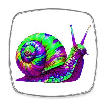 Schnecke - Viereckiger Kühlschrankmagnet - Weiß - Vorne
