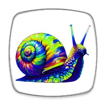 Escargot - Magnet carré - blanc - Devant
