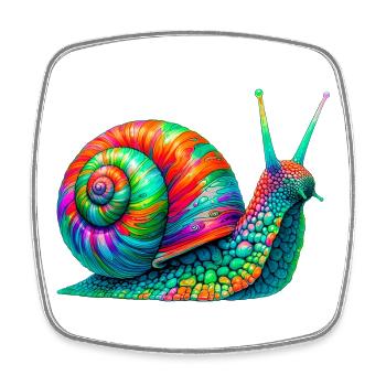 Schnecke - Viereckiger Kühlschrankmagnet - Weiß - Vorne