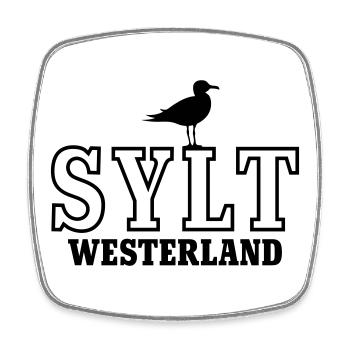 Sylt Westerland - Viereckiger Kühlschrankmagnet - Weiß - Vorne