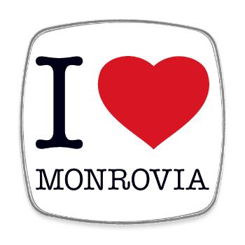 I LOVE MONROVIA - Viereckiger Kühlschrankmagnet - Weiß - Vorne
