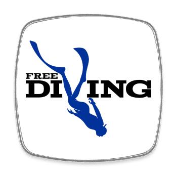 AquaDive Silhouette - Square fridge magnet - white - Front
