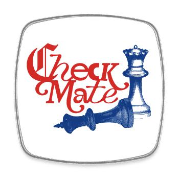 Déclaration de Check Mate - Magnet carré - blanc - Devant