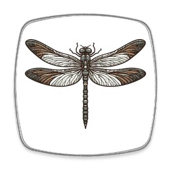 Libelle - Viereckiger Kühlschrankmagnet - Weiß - Vorne
