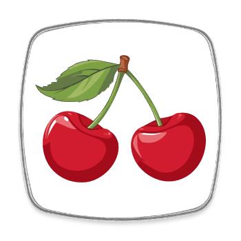 Vibrant Cherry Illustration - Square fridge magnet - white - Front
