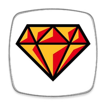Diamant (Edelstein Brillant Symbol / POS Red 3C) - Viereckiger Kühlschrankmagnet - Weiß - Vorne