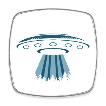 UFO-Liebhaber - Viereckiger Kühlschrankmagnet - Weiß - Vorne
