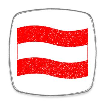 Vintage Austria flag - Square fridge magnet - white - Front
