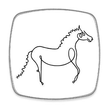 Horse - Square fridge magnet - white - Front